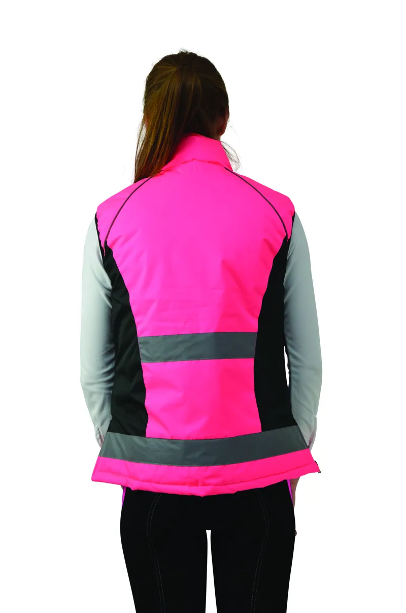 Hy Equestrian Ladies Padded Gilet - Pink-2